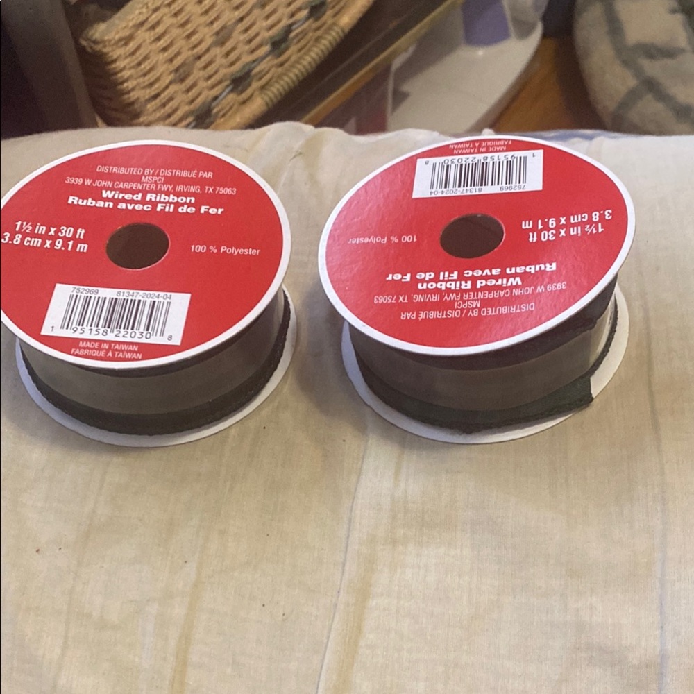 Green  Plaid Craft Ribbon Set